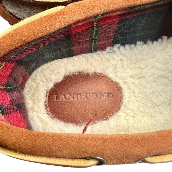 Lands’ End | Men | Wool Felt Suede Leather Brown Cozy Moccasin Slippers | 10 D main image 8